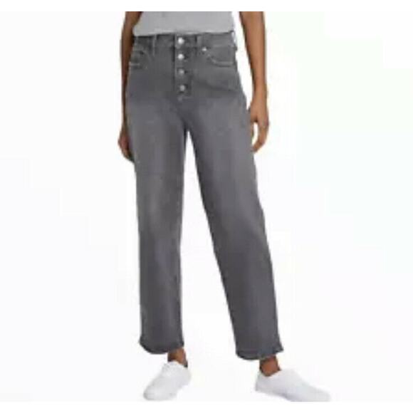 Universal Thread High-Rise Vintage Straight Cropped Jeans Vintage Black 8/29R - Picture 1 of 7